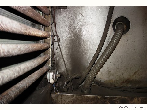 Inside of roof mounted package unit after service of 18 months