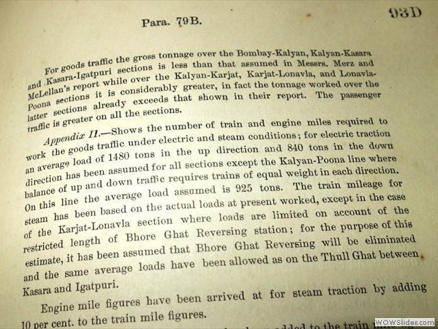Assessment of Load to be hauled by Electric Traction in 1920 report