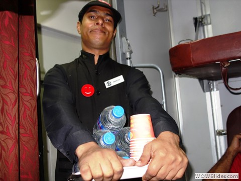 Smile of a catering staff